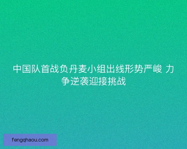中国队首战负丹麦小组出线形势严峻 力争逆袭迎接挑战